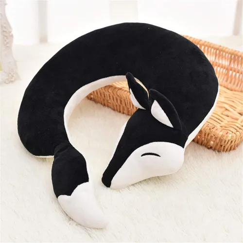 Miniatura 2 de Almohadas de viaje, aviones, zorro, animal de animal, almohada de cuello en forma de U, almohada de felpa cálida de dibujos animados cómoda
