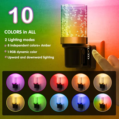 Miniatura 2 de L LOHAS LED Luces nocturnas enchufables a la pared, paquete de 2 unidades de 3000 K/4000 k/5000 K de temperatura de color ajustable, luz nocturna