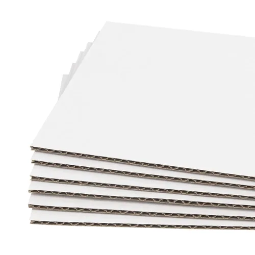 Golden State Art Paquete de 50 hojas de cartón corrugado blanco por un lado, 5 x 7 pulgadas, insertos de cartón plano para correo, embalaje,