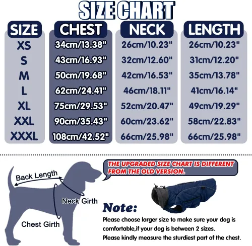 Miniatura 3 de EMUST Chamarras para perros, talla pequeña/mediana/grande, abrigo de invierno para perros grandes, azul oscuro, XL