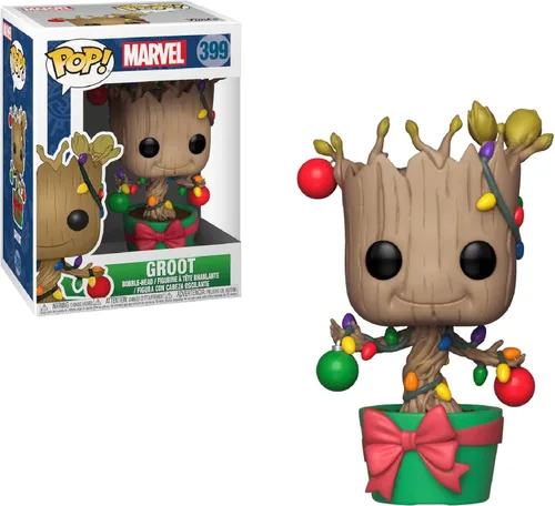 Funko Pop Marvel: Holiday, Guardianes de la Galaxia - Figura coleccionable de Groot, multicolor