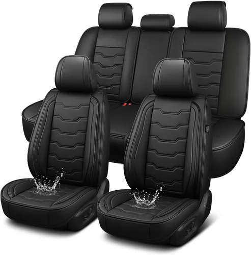 DISUTOGO Juego completo de fundas de asiento para Honda Civic 2003-2024 2025 2026, impermeables, de cuero de primera calidad para fundas de asiento