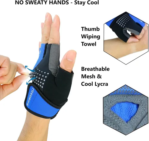 Miniatura 3 de LuxoBike Guantes de ciclismo para hombre almohadilla de gel de 0.197in Guantes de ciclismo especializados ultra transpirables Guantes de bicicleta