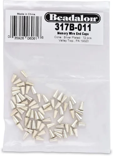 Miniatura 9 de Beadalon Tapas de alambre de memoria, 0.197 in / .197 in, redondas, color dorado, 10