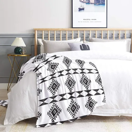 Miniatura 3 de Manta occidental, manta de vellón azteca para sofá, cama, mantas y mantas con patrón de nativos americanos, manta de franela de felpa súper suave
