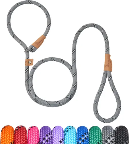 Miniatura 12 de Correa deslizante de 5 pies para perro, correa de cuerda resistente para perros pequeños, medianos y grandes, correa de entrenamiento sin tirones