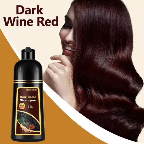 Miniatura 2 de Fedulili Champú Instantáneo de Tinte para Cabello Vino Tinto Oscuro para Cabello Gris, Champú de Color Natural para Mujeres y Hombres, Cobertura