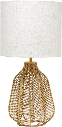Elegant Designs LT2106-NAT - Lámpara de mesa estándar de 21 pulgadas de alto, estilo bohemio, estilo costero, cuerda de papel rústica, aspecto de