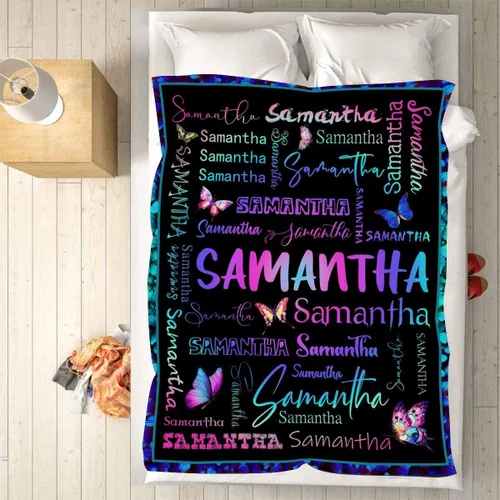 Miniatura 6 de D-Story Mantas de bebé personalizadas con nombres, manta personalizada para bebés niñas, manta de envoltura con inicial, regalos personalizados