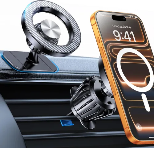 Kaistyle Soporte de coche Magsafe 20 imanes fuertes: soporte magnético para teléfono de automóvil, soporte para teléfono de automóvil, soportes