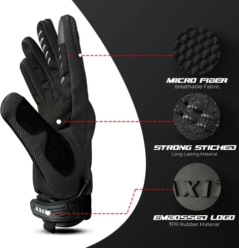 Miniatura 8 de AXIZ Guantes de motocicleta para hombres y mujeres, guantes de ciclismo protegidos para pantalla táctil para MTB BMX, motocross, carreras