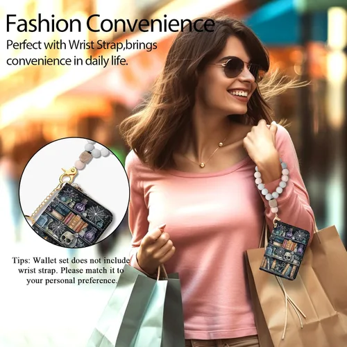 Miniatura 2 de Tarjetero Cartera RFID para Tarjetas de Crédito, Cartera Pequeña para Tarjetas para Mujeres con Llavero con Cremallera, Carteras para Tarjetas