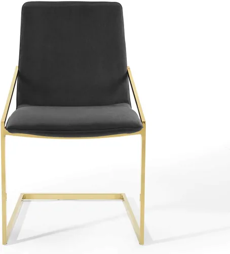 Miniatura 7 de Modway Pitch Performance - Sillón de terciopelo, 2 piezas, sillas de comedor, color dorado y negro
