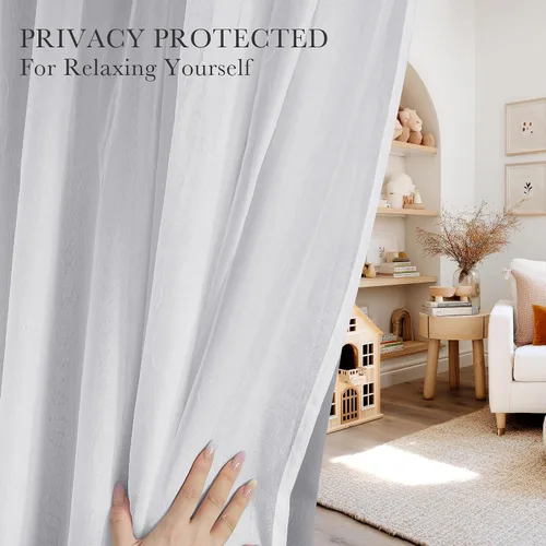 Miniatura 2 de PONY DANCE Cortinas Opacas con Superposición de Gasa, Cortinas de Doble Capa con Aislamiento Térmico Mix & Match para Oscurecer Habitaciones