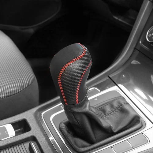 Miniatura 4 de Funda de cuero para palanca de cambios de automóvil para Golf Jetta Passat Tiguan Atlas Beetle GLI Eos CC Golf TDI E-Golf Sportwagen Accesorios Rojo