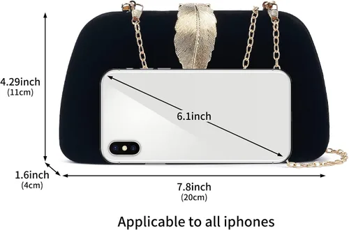 Miniatura 2 de WEIMZC Bolso de mano para mujer, bolso de noche con flecos, bolso de noche para fiesta, boda, bolso de mano con cadena, bolso cruzado