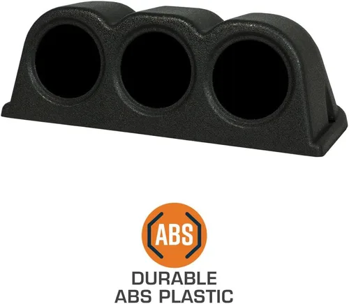 Miniatura 3 de GlowShift - Soporte universal de montaje en salpicadero de tres indicadores en negro - Compatible con cualquier marca/modelo de coche o camión