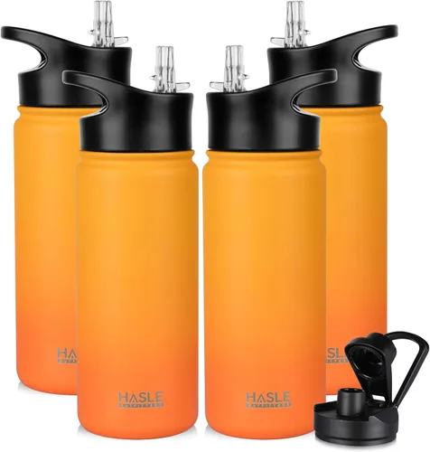 Miniatura 37 de HASLE OUTFITTERS Botella de agua aislada de 16 onzas para niños, botella de agua de acero inoxidable de doble pared al vacío, a prueba de fugas