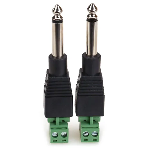 Miniatura 2 de NANYI TS Jack de 1/4 pulgadas, conector macho mono de 0.250 in para guitarra/altavoz/micrófono que puede ser tornillo sin soldadura, paquete de 2