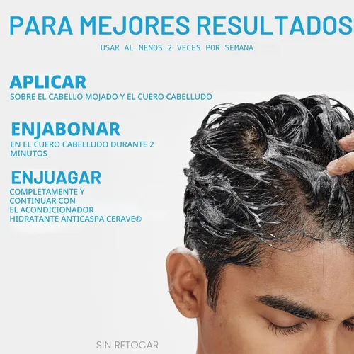 Miniatura 8 de CeraVe Champú hidratante anticaspa, tratamiento de caspa de zinc piritiona al 1% con ceramidas, niacinamida y ácido hialurónico, ayuda a eliminar