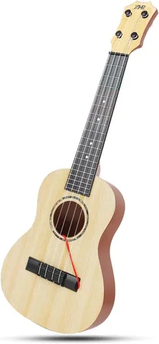 Raimy Guitarra ukelele para niños, guitarra de 4 cuerdas de 21 pulgadas, instrumentos musicales para niños, juguetes educativos con púas para niños