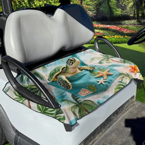 Miniatura 2 de Galaxy Sea Turtle - 2 piezas de manta de asiento de carrito de golf, cubierta trasera de asiento de cielo estrellado, tortuga, fundas de asiento