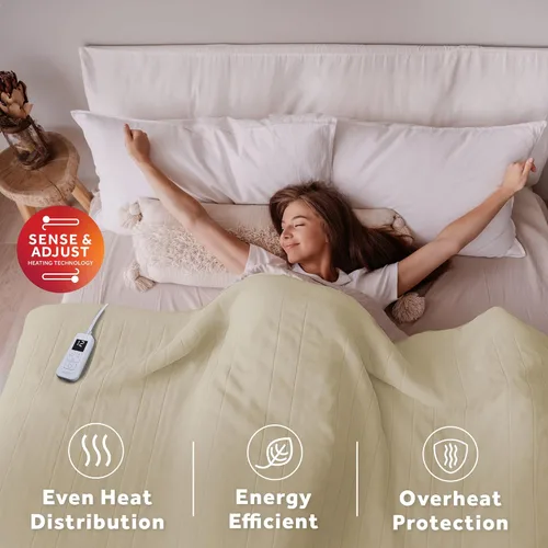 Miniatura 5 de Sunbeam Manta eléctrica de forro polar Royal Ultra de tamaño completo, 84" x 72", 12 ajustes de calor, apagado automático seleccionable de 12 horas