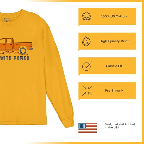 Miniatura 145 de Tee Hunt Camisetas gráficas y camisetas sin mangas para hombre Roll with Power Pickup Truck