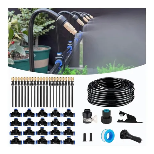 Miniatura 9 de Kit de riego por goteo de 50 pies, sistema automático de riego de jardín con conectores rápidos sin herramientas, goteros de flexión de 360°
