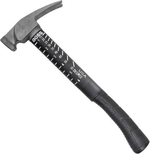 Boss Hammer Martillo de Titanio Ti64 de Grado de Construcción de 14 oz con Mango de Fibra de Vidrio Tough-Fiber que Absorbe Impactos - Agarre