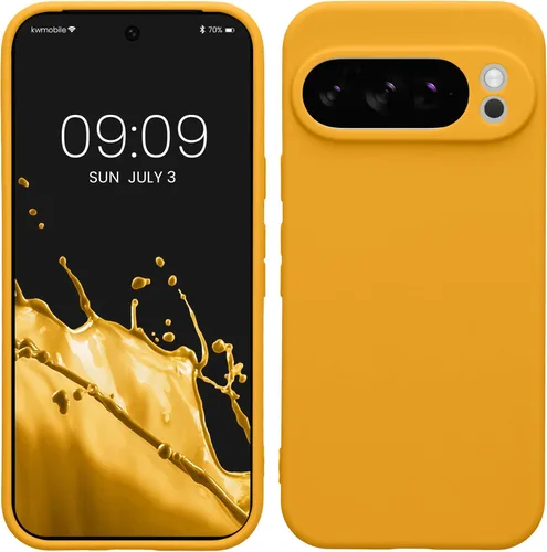 Miniatura 227 de kwmobile Funda compatible con Google Pixel 9 Pro - Funda protectora delgada de TPU para teléfono - Acabado mate suave - Negro mate