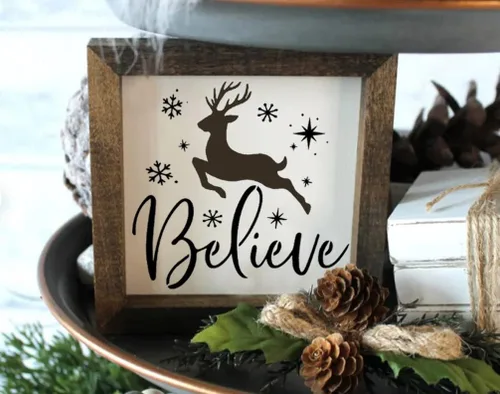 Miniatura 8 de Juego de 9 plantillas navideñas para pintar sobre madera, plantillas artísticas para dibujar, letreros, arte de pared, lienzo, tela, plantillas