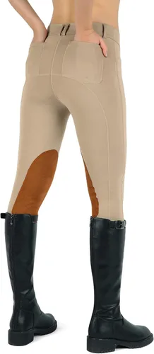 Miniatura 3 de beroy Pantalones de equitación para niños, con parches para la rodilla, pantalones ecuestres con cremallera frontal y bolsillos