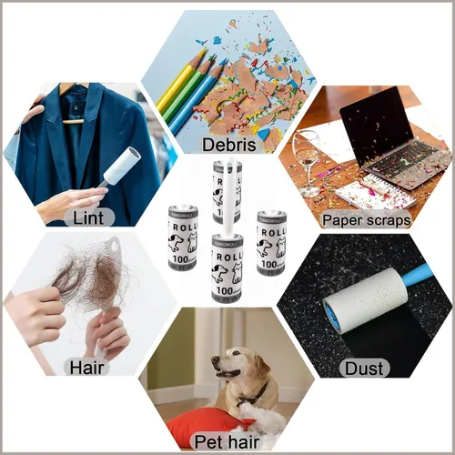 Miniatura 3 de Rodillos de pelusa para pelo de mascotas extra pegajosos, 400 hojas de gran valor, removedor de pelo de ropa, removedor de pelo de perros y gatos