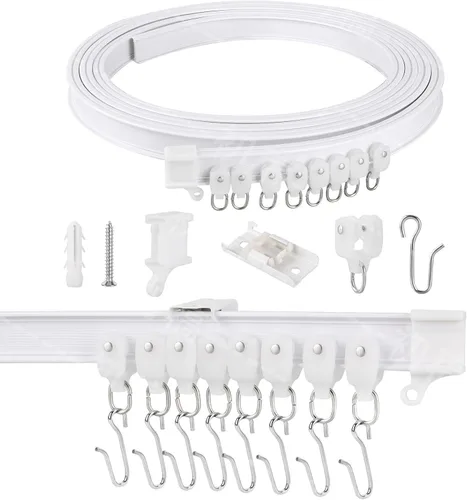 Miniatura 8 de Cortina de techo flexible de 6.6 ft, riel de cortina de techo, riel de cortina de techo, riel de techo, riel de techo para ventana, puerta, cortina