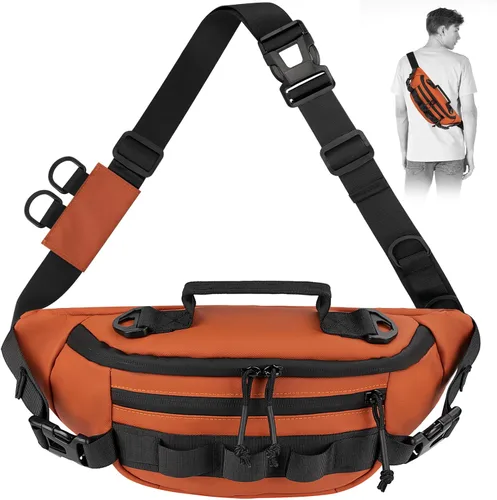 Miniatura 12 de THKFISH Riñonera de pesca, bolsa de aparejos de pesca, riñonera impermeable para mujeres y hombres, bolsa portátil Negro-Regular