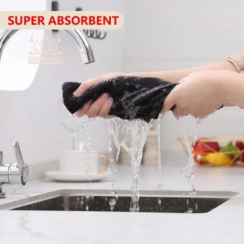 Miniatura 38 de Kitinjoy - Paños de cocina de 100 % algodón, tela de tejido gofrado, paño de limpieza ultrasuave, absorbente y de secado rápido. Beige