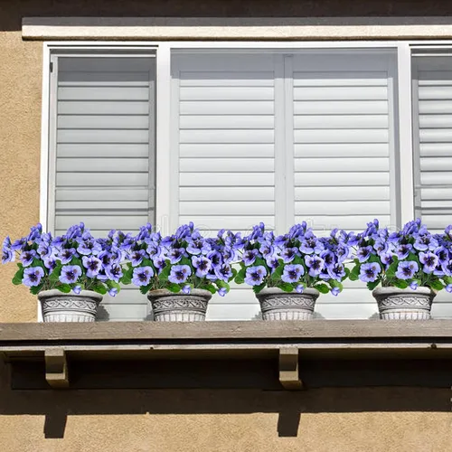 Miniatura 3 de Flores falsas pansy, flores silvestres pequeñas, margaritas de plástico sintético moradas para el hogar, boda, cocina, jardín, centros de mesa