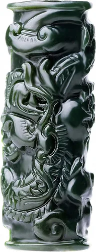 Miniatura 11 de China Natural Hetian Green Jade Nefrita Tallado Fengshui Zodiaco Dragón Bestia Colgante Amuleto Dragón 3#