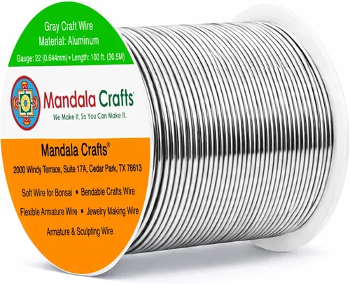 Miniatura 317 de Mandala Crafts - Alambre de aluminio anodizado de 8 calibre para hacer joyas - 9.75 m de alambre flexible negro colorido - Flexible para bonsái