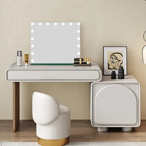 Miniatura 7 de HOMPEN Hollywood Vanity Mirror Makeup Mirror with Lights, Touch Screen, 3 Color Modes Frameless Tabletop Mirror with 17 Dimmable Bulbs, Green