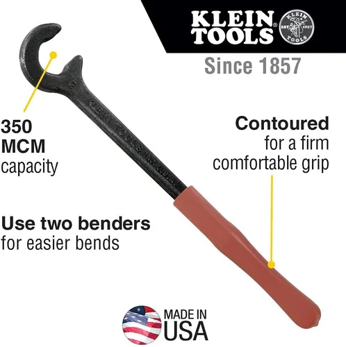 Miniatura 6 de Klein Tools Pelacables grande (2/0-250 MCM) y doblador de cables, 12 pulgadas