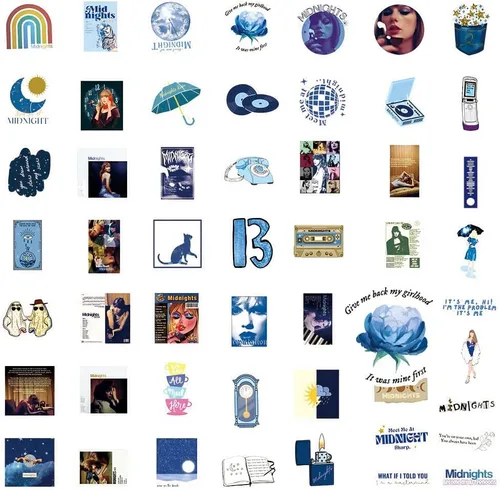 Miniatura 3 de 100 piezas de calcomanías de música de Tayloris para adultos, calcomanías de álbum de cantante pop femenina, calcomanía de vinilo impermeable