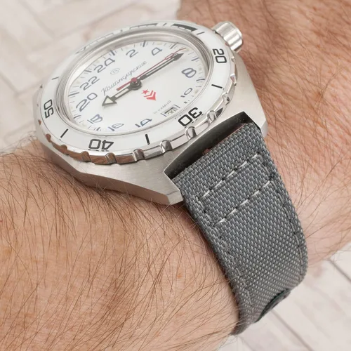 Miniatura 135 de StrapHabit Correa de reloj de liberación rápida, correa de reloj de tela de vela, dos longitudes, correa de reloj de piel de nailon, 0.748 in, 0.787