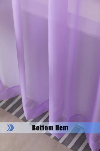 Miniatura 5 de WPM Cortinas traslúcidas lavanda púrpura de 58" de ancho x 84" de largo, juego de 2 paneles con bolsillo para barra, cortinas de gasa transparentes