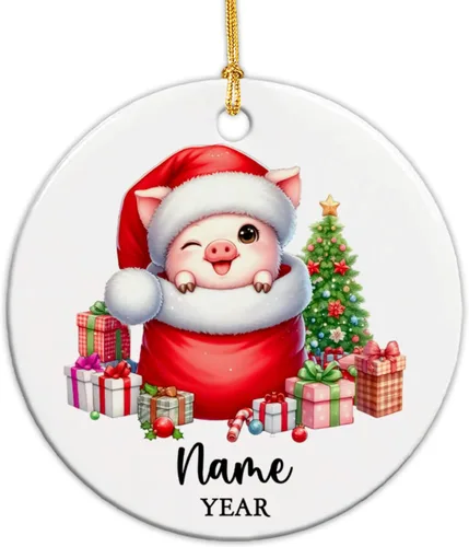 Miniatura 9 de Adorno personalizado de reno para la primera Navidad, adornos de cerámica de reno bebé para árbol de Navidad 2025, adorno de Navidad del primer
