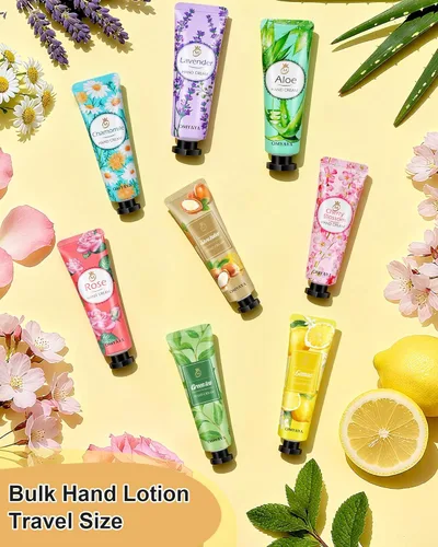 Miniatura 5 de OFUN Paquete de 40 unidades de crema de manos para mujer, mini loción tamaño de viaje para plantas de manos secas agrietadas, fragancia