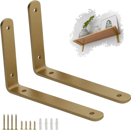 Pxzybd Soporte de estante en forma de L, soporte de estante de metal, soportes angulares de bricolaje, con tornillos, soportes flotantes montados en