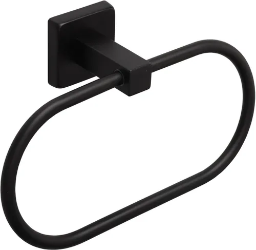 Miniatura 10 de TocTen Toallero de mano para baño, toalla de pared con estante de madera, toallero de mano de metal de alta calidad, accesorios de baño, colgador