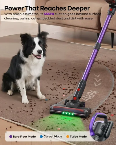 Miniatura 2 de AlloyMove Aspiradora inalámbrica de 45 KPA, hasta 60 minutos de tiempo de funcionamiento, aspiradora de succión ligera y potente para el hogar, 3